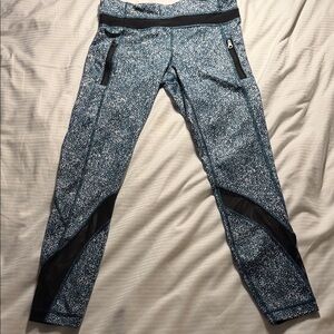 lululemon athletica Blue and Black Leggings